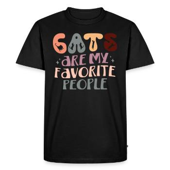 Les chats sont mes personnes préférées - Funny Cat Mom - T-shirt Premium bio Homme - noir - Devant - Nico (187cm)