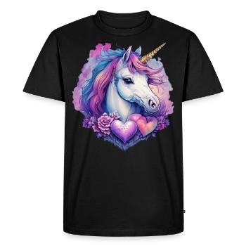 Tête de licorne - T-shirt Premium bio Homme - noir - Devant - Nico (187cm)