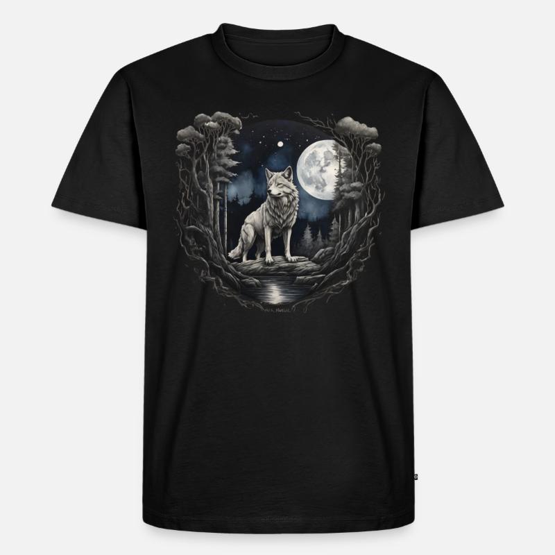 Lobo2-KARTON - Männer Premium Bio T-Shirt - Schwarz