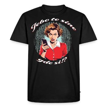 Jebo te sine shirt, funny Balkan saying. - Men's Premium Organic T-Shirt - black - Front - Nico (187cm)