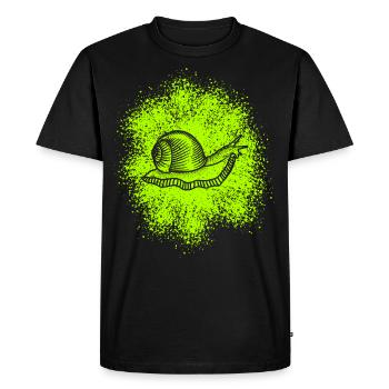 Cute snail with snail shell - Men's Premium Organic T-Shirt - black - Front - Nico (187cm)