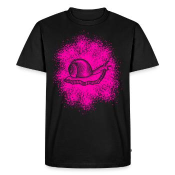 Cute snail with snail shell - Men's Premium Organic T-Shirt - black - Front - Nico (187cm)