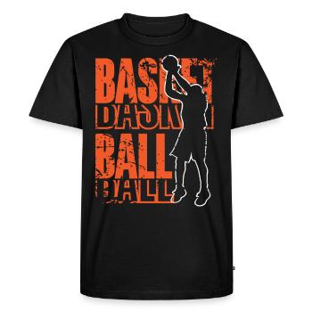 Joueur de basket-ball - T-shirt Premium bio Homme - noir - Devant - Nico (187cm)
