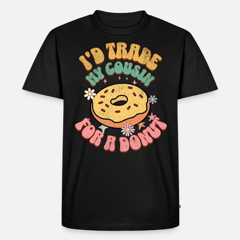 Donut - Männer Premium Bio T-Shirt - Schwarz