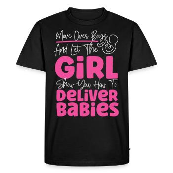 Infirmière spécialisée dans le travail et l’accouchement - T-shirt Premium bio Homme - noir - Devant - Nico (187cm)
