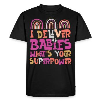 LD Labour And Delivery Nurse - Men's Premium Organic T-Shirt - black - Front - Nico (187cm)