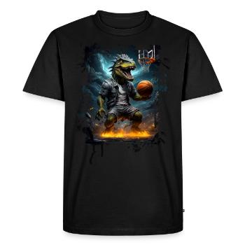 Basketball T Rex - Men's Premium Organic T-Shirt - black - Front - Nico (187cm)