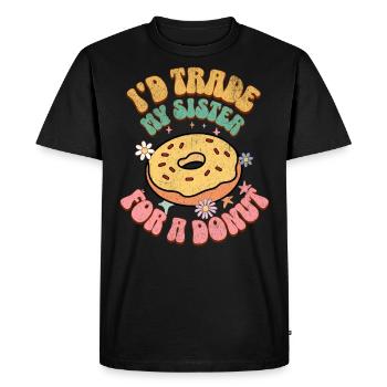 Donut Soeur Frères et sœurs dictons drôles - T-shirt Premium bio Homme - noir - Devant - Nico (187cm)