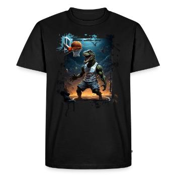 Basketball T Rex Dinosaur Graffiti Splash - Men's Premium Organic T-Shirt - black - Front - Nico (187cm)