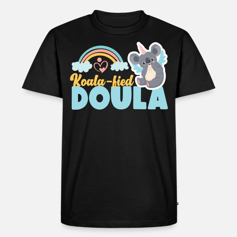 Doula Birth Worker Koala - Männer Premium Bio T-Shirt - Schwarz