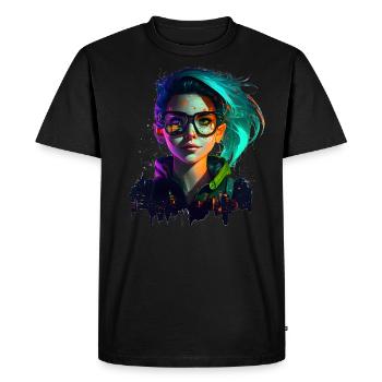 Gamer Girl Cyber Style - Men's Premium Organic T-Shirt - black - Front - Nico (187cm)