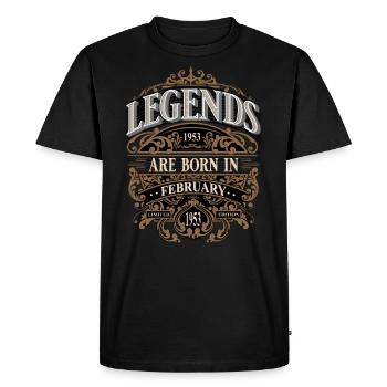 1953 Février Naissance Anniversaire Année de naissance - T-shirt Premium bio Homme - noir - Devant - Nico (187cm)