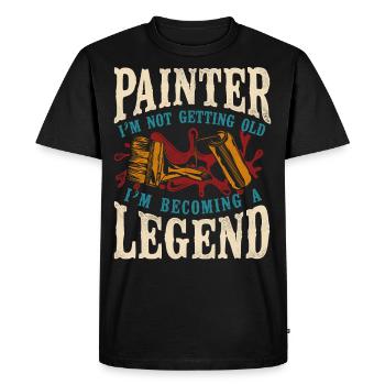Peintre en bâtiment Peintre décorateur Peintre - T-shirt Premium bio Homme - noir - Devant - Nico (187cm)