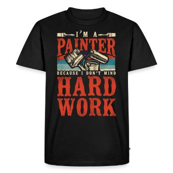 Peintre en bâtiment Décorateur Je suis un - T-shirt Premium bio Homme - noir - Devant - Nico (187cm)