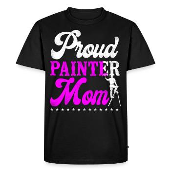 Peintre en bâtiment décorateur maman fière - T-shirt Premium bio Homme - noir - Devant - Nico (187cm)