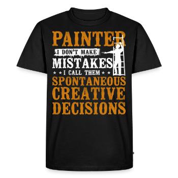 Peintre en bâtiment Peintre décorateur I - T-shirt Premium bio Homme - noir - Devant - Nico (187cm)
