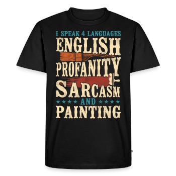 House Painter Decorator I Speak 4 - Men's Premium Organic T-Shirt - black - Front - Nico (187cm)