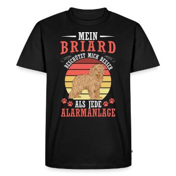 Briard me protège Berger de Brie Briard - T-shirt Premium bio Homme - noir - Devant - Nico (187cm)