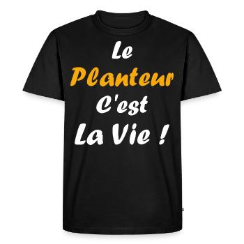 Humour punch planteur - T-shirt Premium bio Homme - noir - Devant - Nico (187cm)