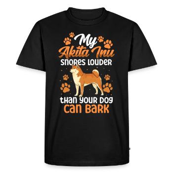 Akita Inu ronfle fort Akita Inu japonais - T-shirt Premium bio Homme - noir - Devant - Nico (187cm)