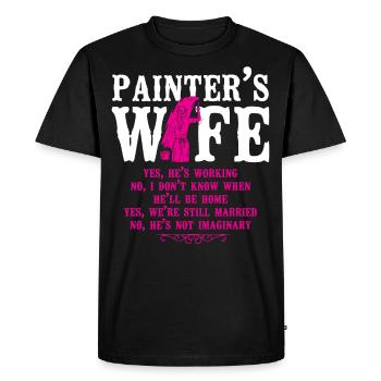 Femme peintre décoratrice en bâtiment - T-shirt Premium bio Homme - noir - Devant - Nico (187cm)