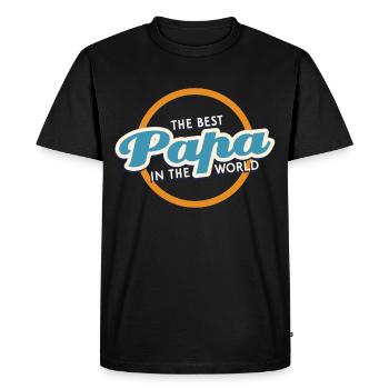 Papa Père Papa - T-shirt Premium bio Homme - noir - Devant - Nico (187cm)