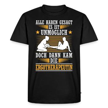 Puis est venue l’ergothérapie - T-shirt Premium bio Homme - noir - Devant - Nico (187cm)