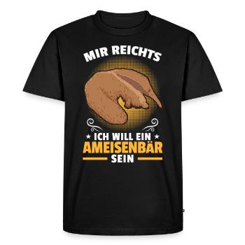 Veut être un fourmilier - T-shirt Premium bio Homme - noir - Devant - Nico (187cm)
