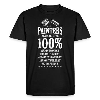 Peintre en bâtiment Peintres décorateurs - T-shirt Premium bio Homme - noir - Devant - Nico (187cm)