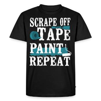 Peintre en bâtiment décorateur Gratter - T-shirt Premium bio Homme - noir - Devant - Nico (187cm)