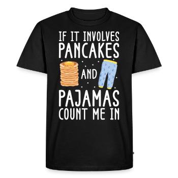 Pancake Lover Kids If It Involves - Men's Premium Organic T-Shirt - black - Front - Nico (187cm)