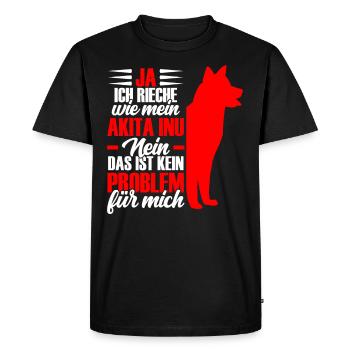 Akita Inu Odeur japonaise d’Akita Inu - T-shirt Premium bio Homme - noir - Devant - Nico (187cm)