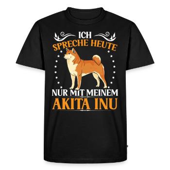 Ne parlez qu’à l’Akita Inu Japonais Akita Inu - T-shirt Premium bio Homme - noir - Devant - Nico (187cm)