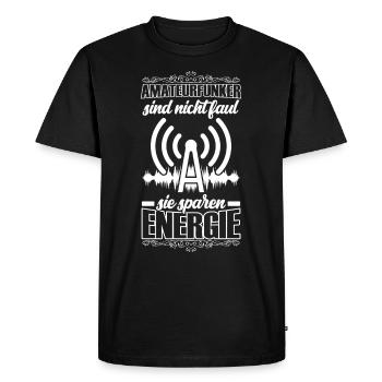 Amateur radio operators are not lazy radio amateurs - Men's Premium Organic T-Shirt - black - Front - Nico (187cm)