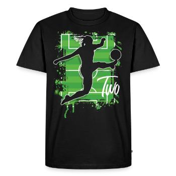 Footballeur Football 2ème Anniversaire - T-shirt Premium bio Homme - noir - Devant - Nico (187cm)