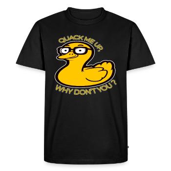 Jeu de mots de canard plein d’, charlatan-moi, pourquoi ne le faites-vous pas - T-shirt Premium bio Homme - noir - Devant - Nico (187cm)