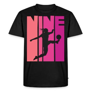 Footballeur Football 9ème Anniversaire - T-shirt Premium bio Homme - noir - Devant - Nico (187cm)
