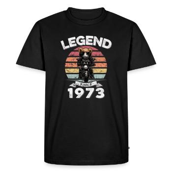 1973 anniversaire légende depuis le coucher du soleil Teddy - T-shirt Premium bio Homme - noir - Devant - Nico (187cm)