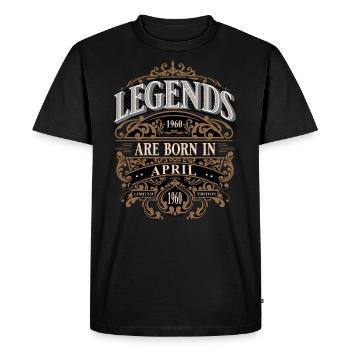 1960 Avril Naissance Anniversaire Année de naissance - T-shirt Premium bio Homme - noir - Devant - Nico (187cm)