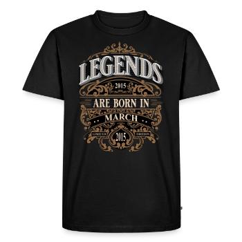 2015 Mars Naissance Anniversaire Année de naissance - T-shirt Premium bio Homme - noir - Devant - Nico (187cm)