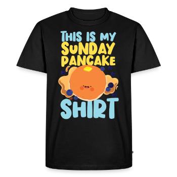 Les enfants amateurs de crêpes c’est mon - T-shirt Premium bio Homme - noir - Devant - Nico (187cm)