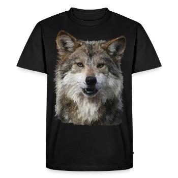 Wolf - Men's Premium Organic T-Shirt - black - Front - Nico (187cm)