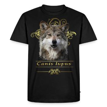 Wolf - Men's Premium Organic T-Shirt - black - Front - Nico (187cm)
