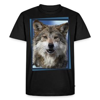 Wolf - Men's Premium Organic T-Shirt - black - Front - Nico (187cm)