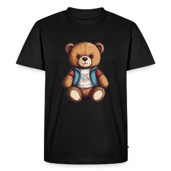 Teddy Bear Cartoon Teddy Bear Cute - Men's Premium Organic T-Shirt - black - Front - Nico (187cm)