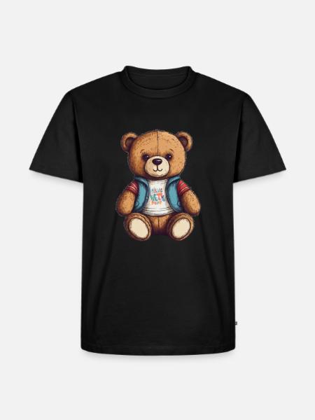 Teddy Bear Cartoon Teddy Bear Cute - Men's Premium Organic T-Shirt - black