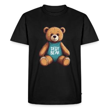 Teddy Bear Cartoon Teddy Bear Cute - Men's Premium Organic T-Shirt - black - Front - Nico (187cm)