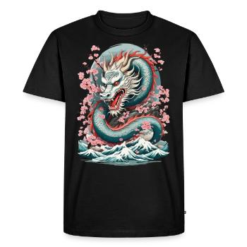 Tatouage de dragon japonais streetwear esthétique - T-shirt Premium bio Homme - noir - Devant - Nico (187cm)