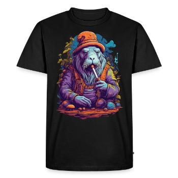 Morse psychédélique Art musique Festival couleurs - T-shirt Premium bio Homme - noir - Devant - Nico (187cm)