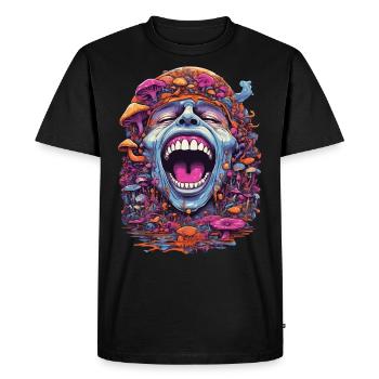 Art psychédélique champignons forestiers musique Festival Design - T-shirt Premium bio Homme - noir - Devant - Nico (187cm)